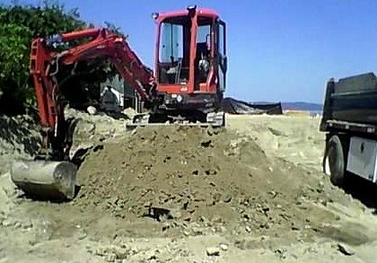 Excavation for sewer lines only when needed.